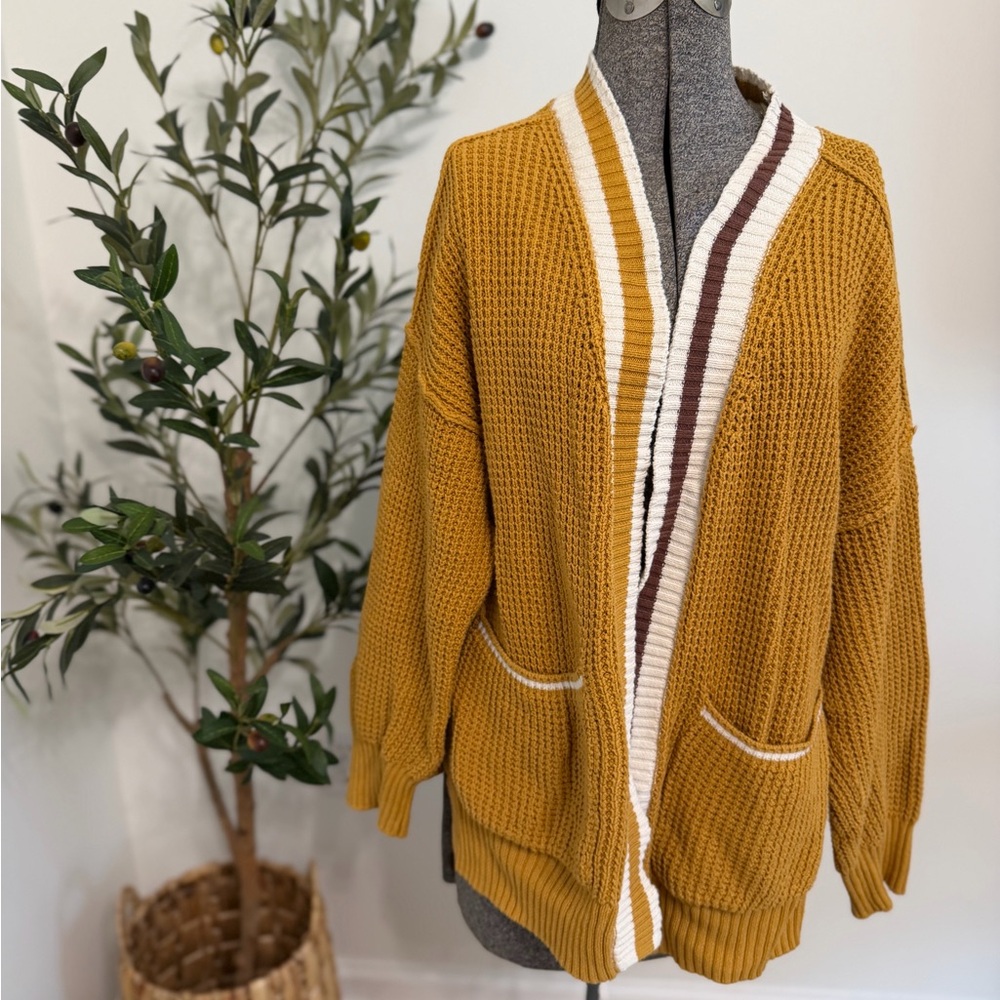 Universal Thread, Cozy Mustard Yellow Open-Front Cardigan, Size M